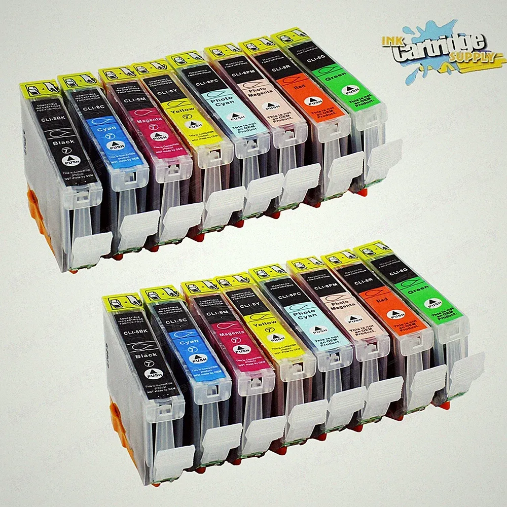 16 Pack CLI8 CLI-8 Ink For Canon Pixma Pro6000 Pro6500 Pro9000 Mark II