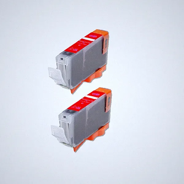 2 RED Printer Ink with chip fits Canon CLI-8 Pro9000 Mark II