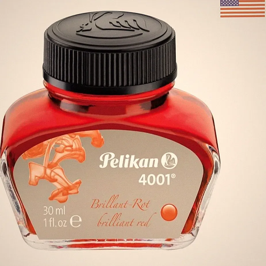 30ml Brilliant Red Dye-Based Ink for Fountain Pens - Perfect for Avid Writers