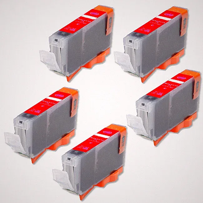5 RED Printer Ink with chip fits Canon CLI-8 Pro9000 Mark II