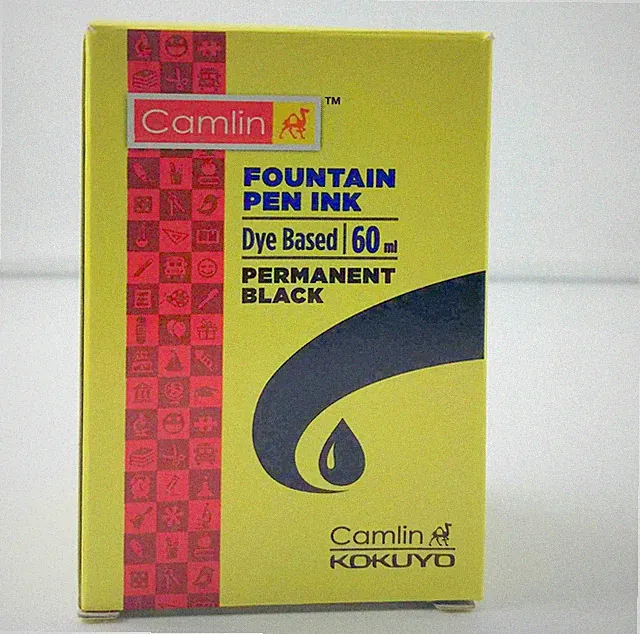 Camel Fountain Pen Ink BLACK BLUE RED Bottles 60 ml 2 oz Camlin Sealed Brand New