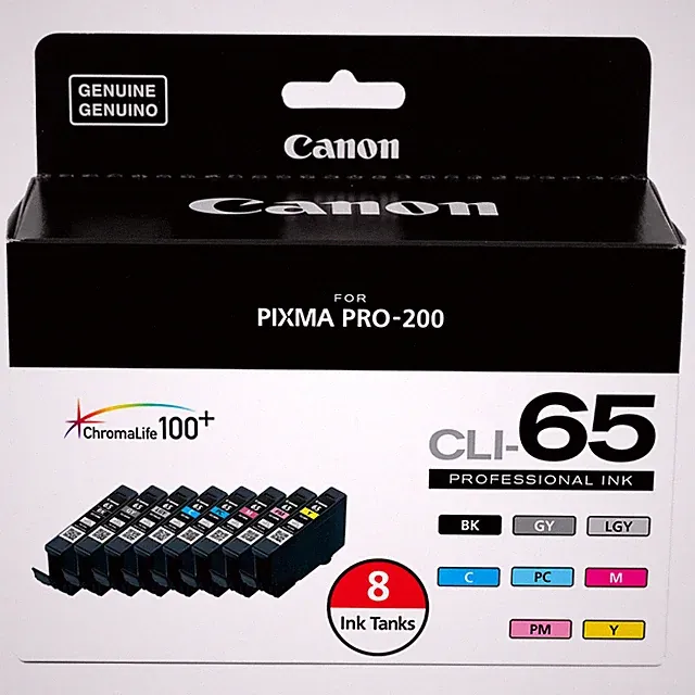 Canon CLI-65 Genuine Eight Color Pack, Compatible with PIXMA PRO-200, and PI...