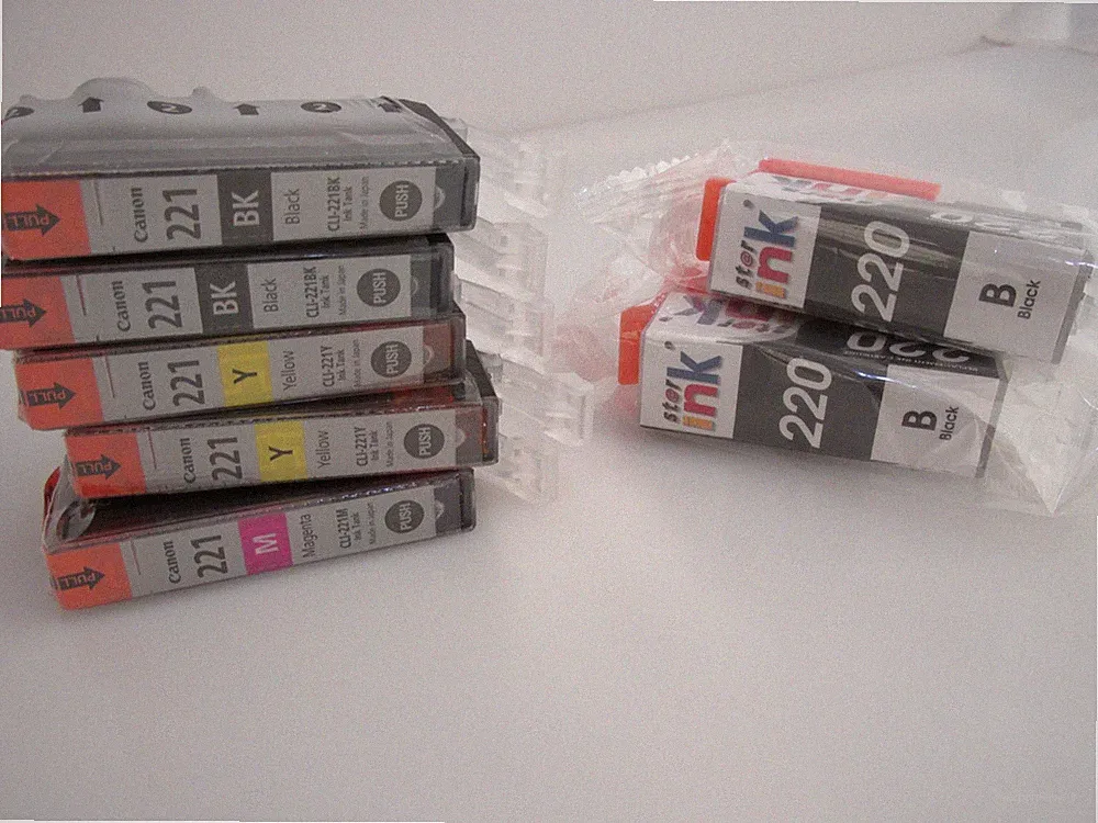 Canon Printer Ink Auth Sealed 221 Cartridges Yellow Black Red 220 B