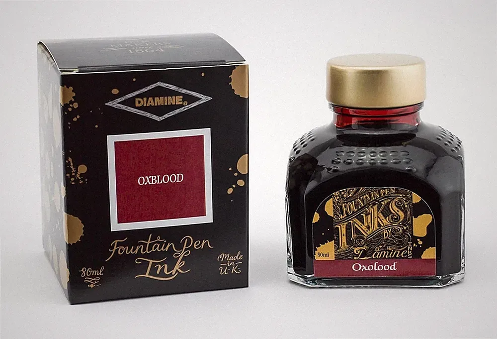 Diamine Fountain Pen Ink, 80 ml Bottle, Oxblood