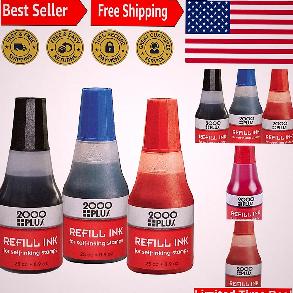 Dye-Based 0.9oz Red Ink Refill for Traditional and Self-Inking Stamps