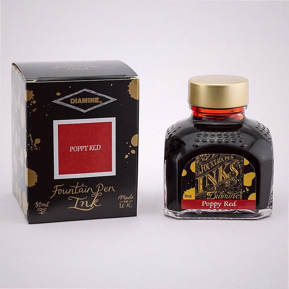 Fountain Pen Ink, 80 Ml Bottle, Poppy Red