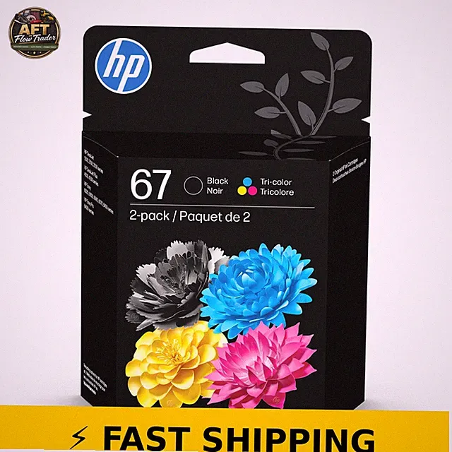 HP 67 Black/Tri-Color Ink Cartridges 2-Pack for DeskJet & Envy Printers