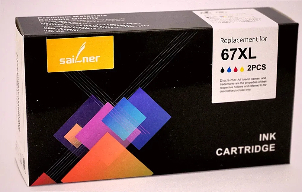 NEW SEALED 67 XL TRI-COLOR INK CARTRIDGE for HP DESKJET PRINTER. (CHECK MODEL!)
