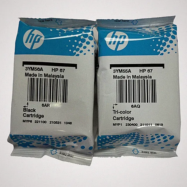 Original HP 67 Black/Tri-color Ink Cartridges DeskJet 1255, 2700, 4100 EXP 2026