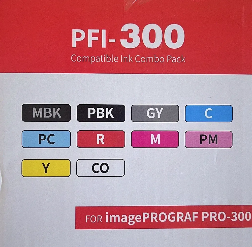PFI-300 Compatible Ink Combo Pack for imagePROGRAF PRO-300 - 10 pk Sealed