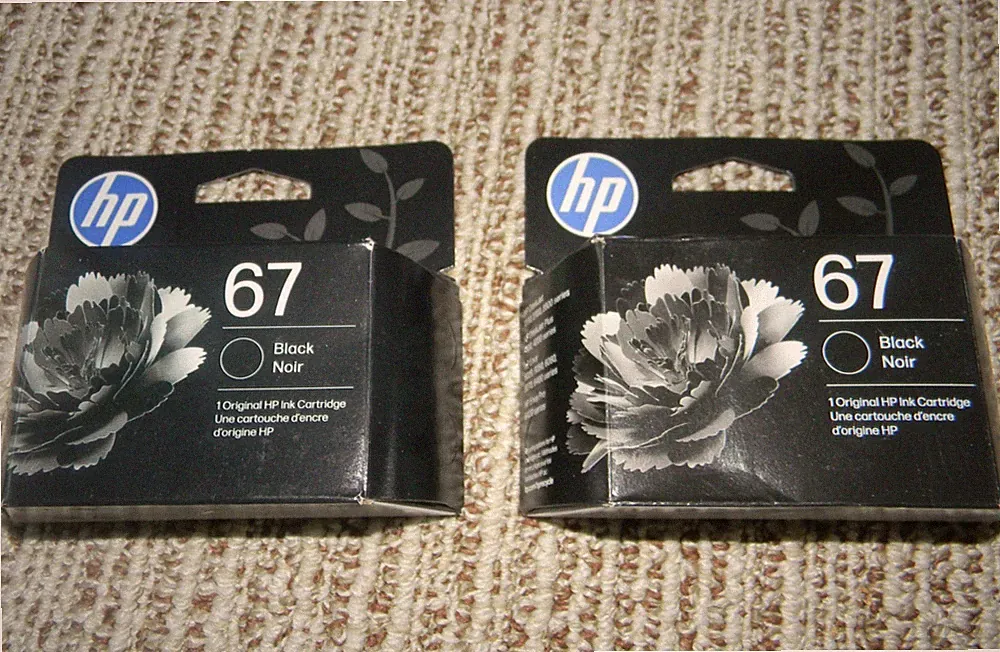 Qty 2 New Genuine HP 67 Black Ink Cart in Retail Box EXP 01/2028 Free Shipping