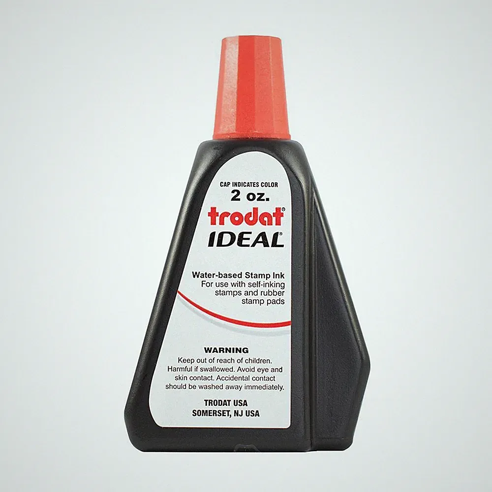 Red Self-inking Stamp Ink, Trodat 2 Oz Drip Spout Bottle