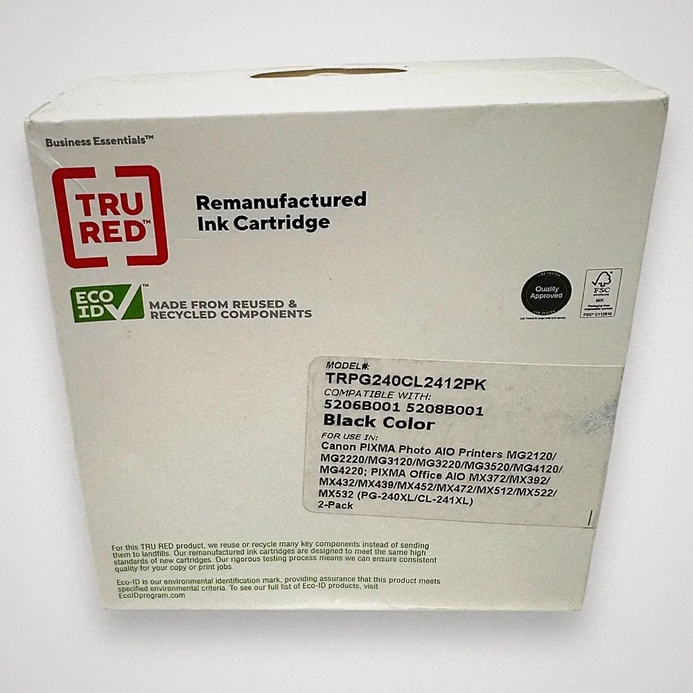 Staples Tru Red Printer Ink Cartridge 2 Pack TRPG240CL2412PK Black