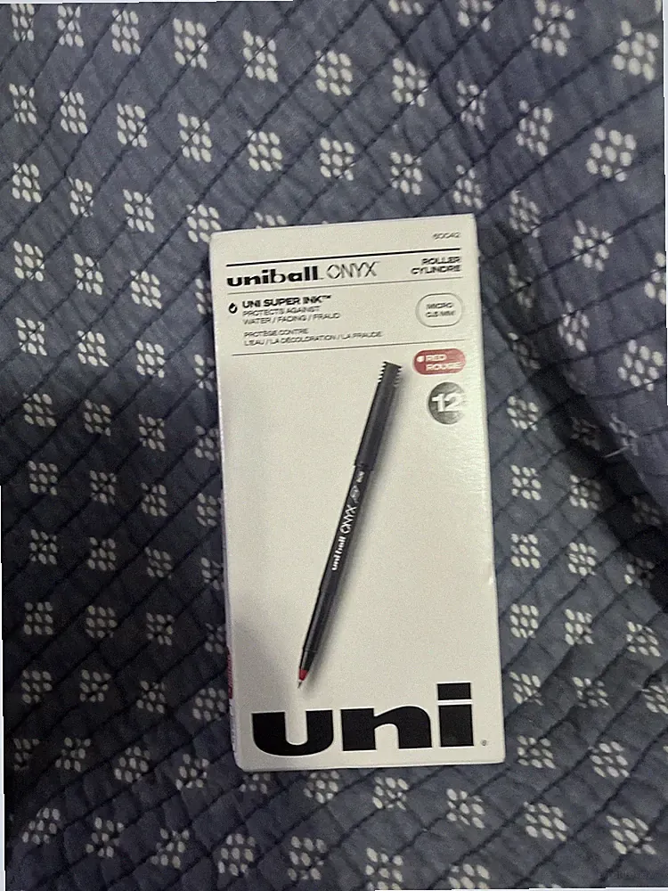 uni-ball Onyx Roller Ball Stick Dye-Based Pen Red Ink Micro Dozen 60042